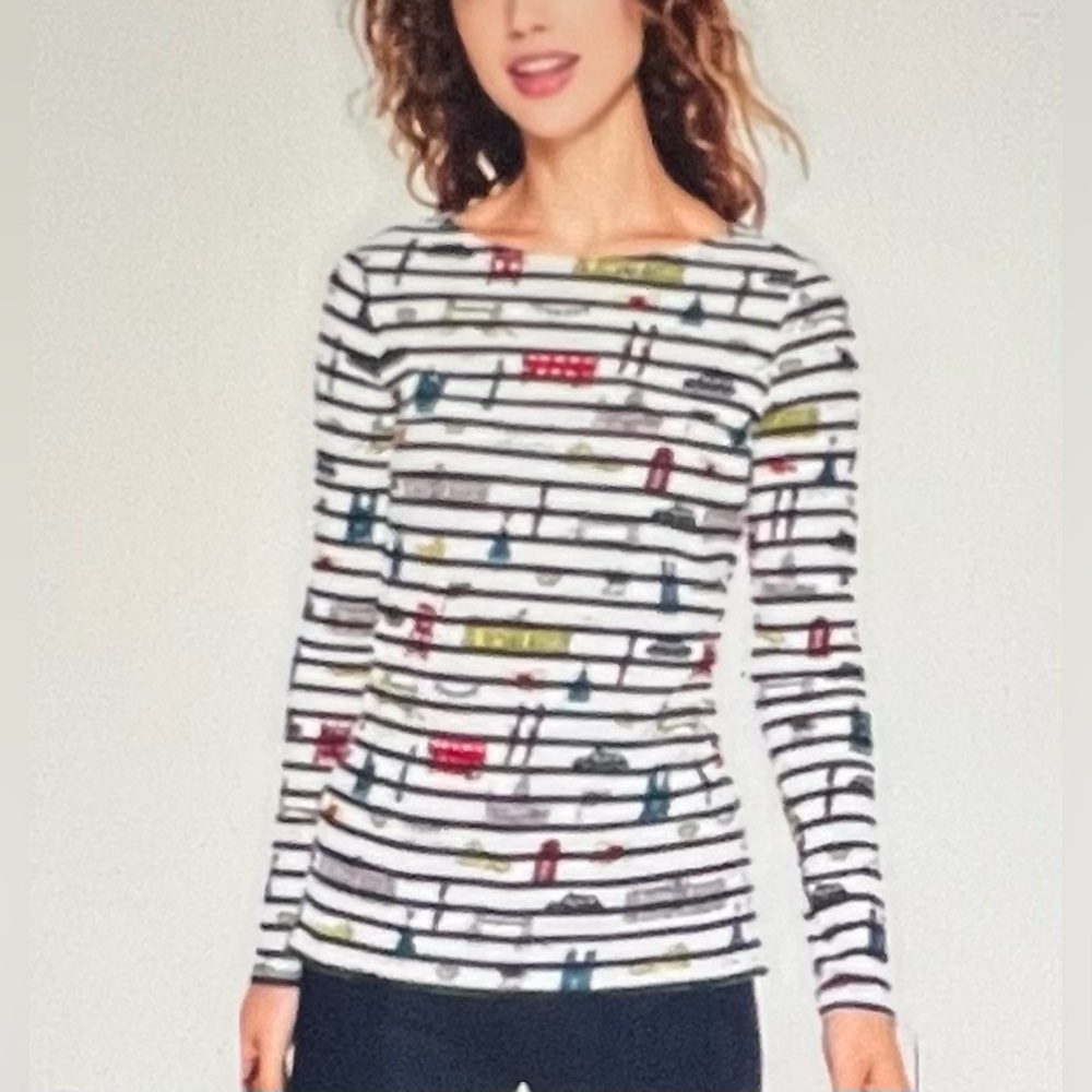Boden Breton Stripe London themed top